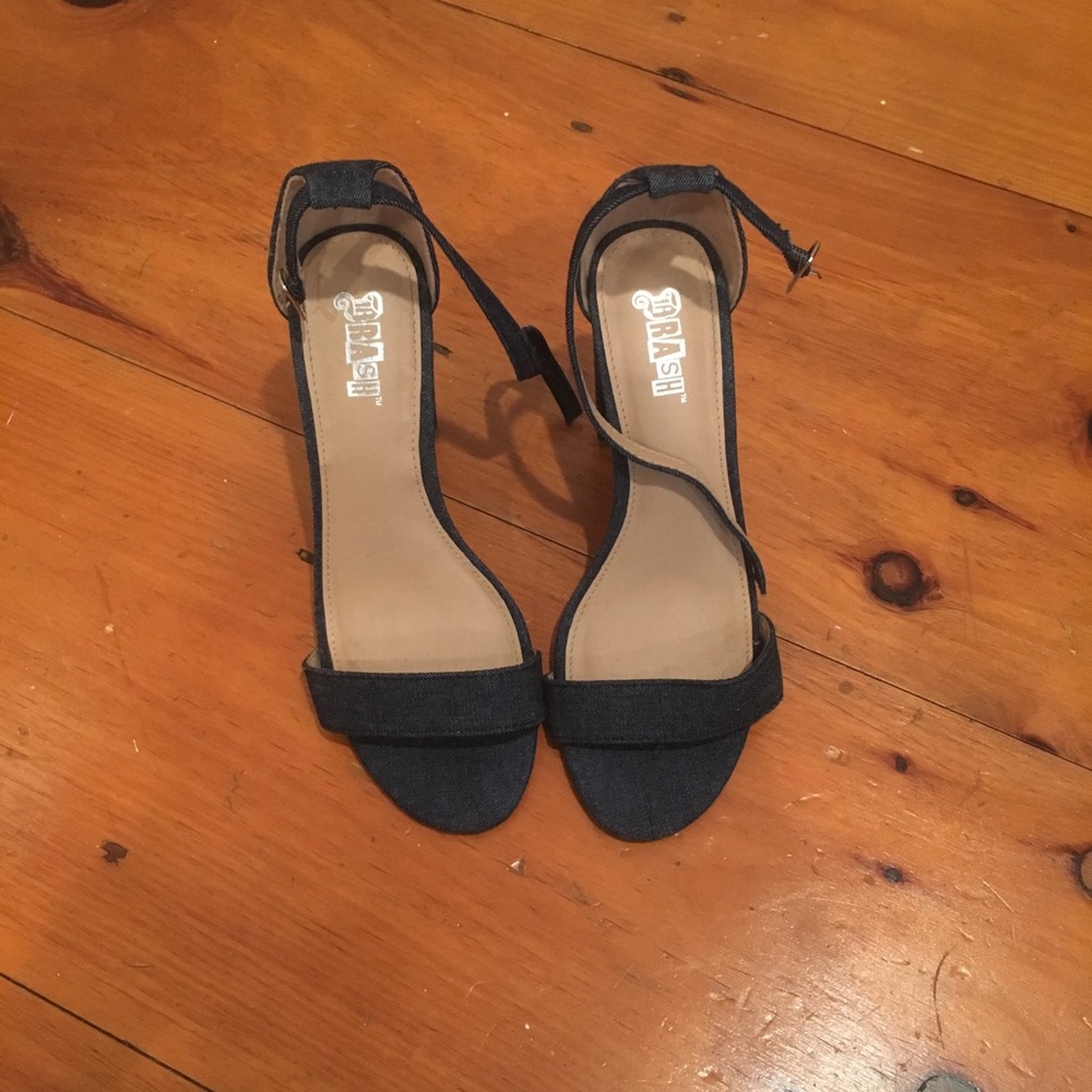 BRASH denim heels